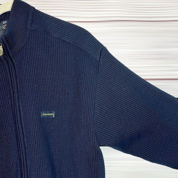 Paul & Shark Men's Navy Blue Wool Full Zip Sweater Cardigan Fully Lined Jacket M - Picture 5 of 16